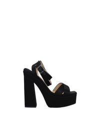 Jimmy Choo Platform Heel Satin Sandals Women Black