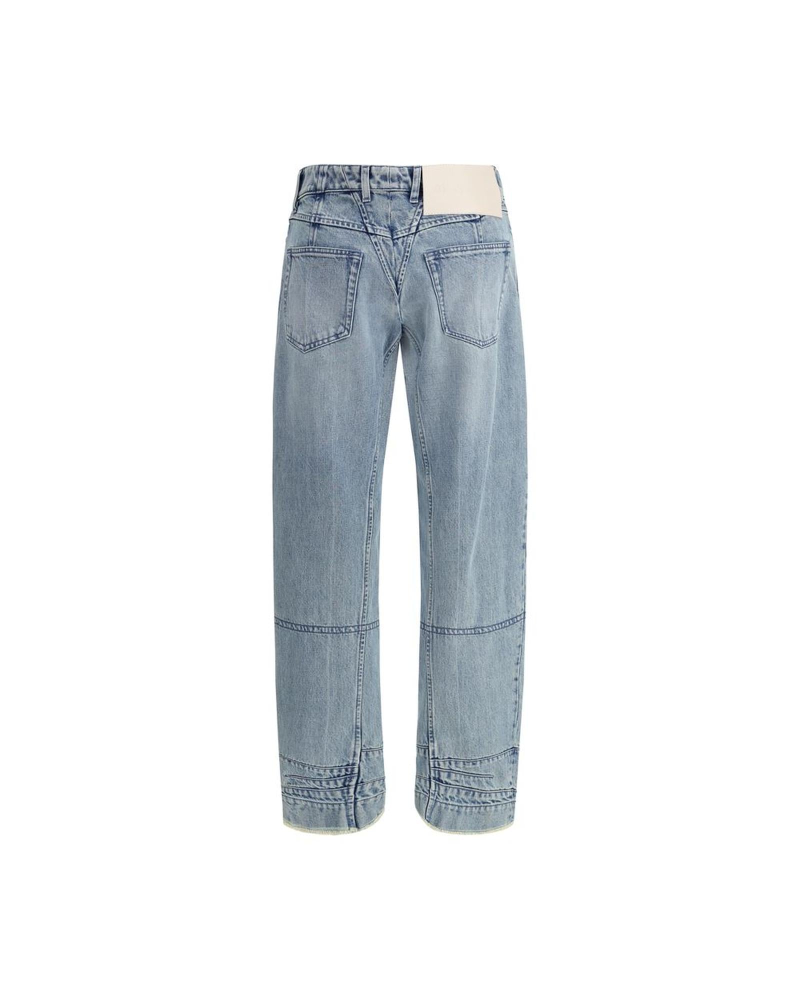 Jil Sander Relaxed Fit Panel Detail Jeans Women Light Blue Pants