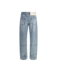 Jil Sander Relaxed Fit Panel Detail Jeans Women Light Blue Pants