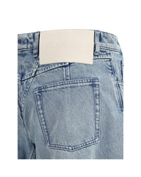 Jil Sander Relaxed Fit Panel Detail Jeans Women Light Blue Pants