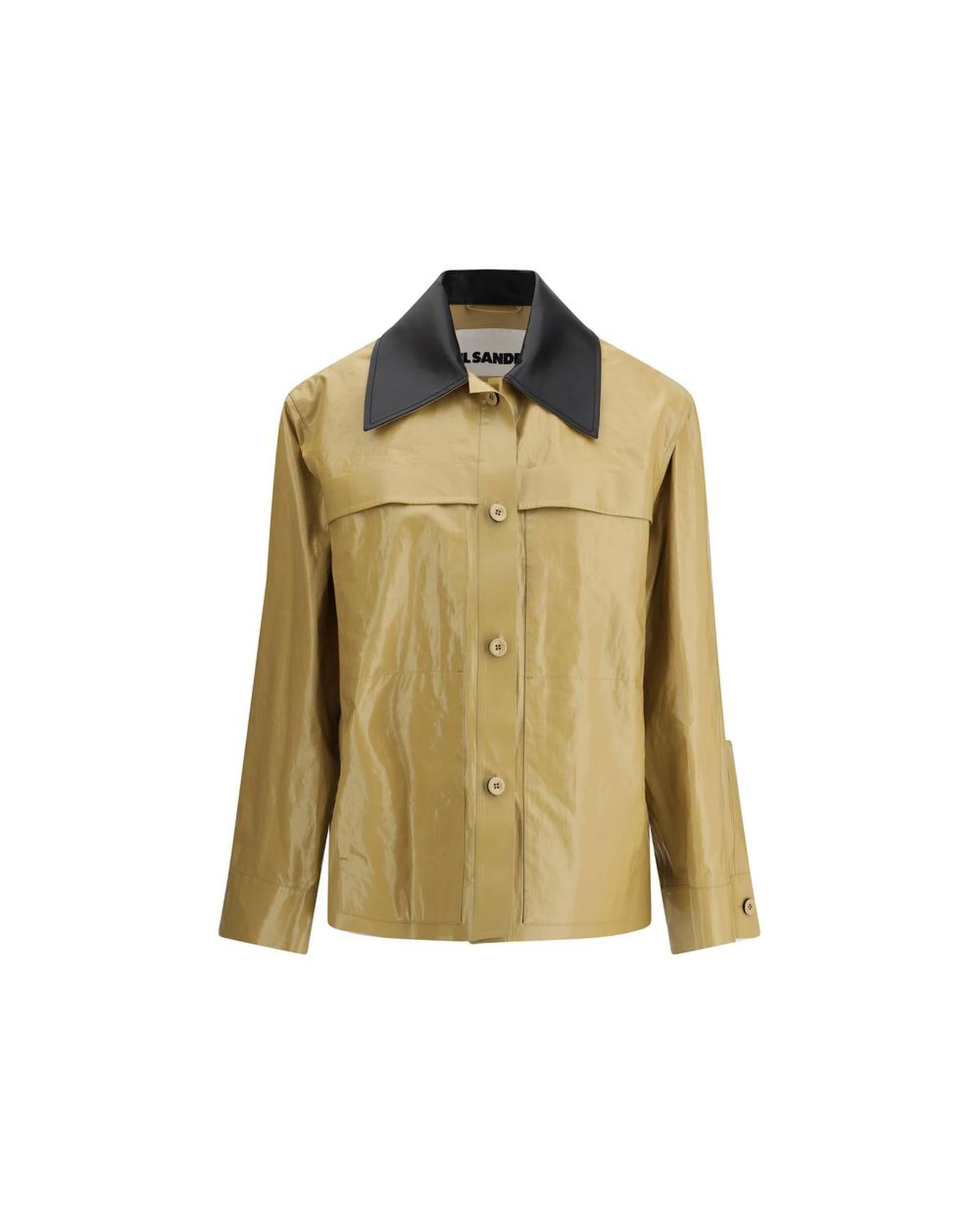 Jil Sander Relaxed Fit Shirt Jacket Model JIJ02SW0012 Women Beige Coats Beige
