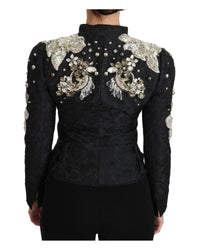 Dolce & Gabbana Embellished Silk Blend Jacket Women Black Jackets & Coats