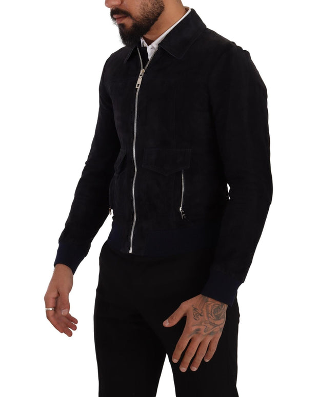Dolce & Gabbana Stunning  Lambskin Leather Coat Jacket