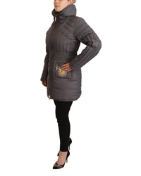 Roccobarocco Quilted Logo Patch Zip Jacket