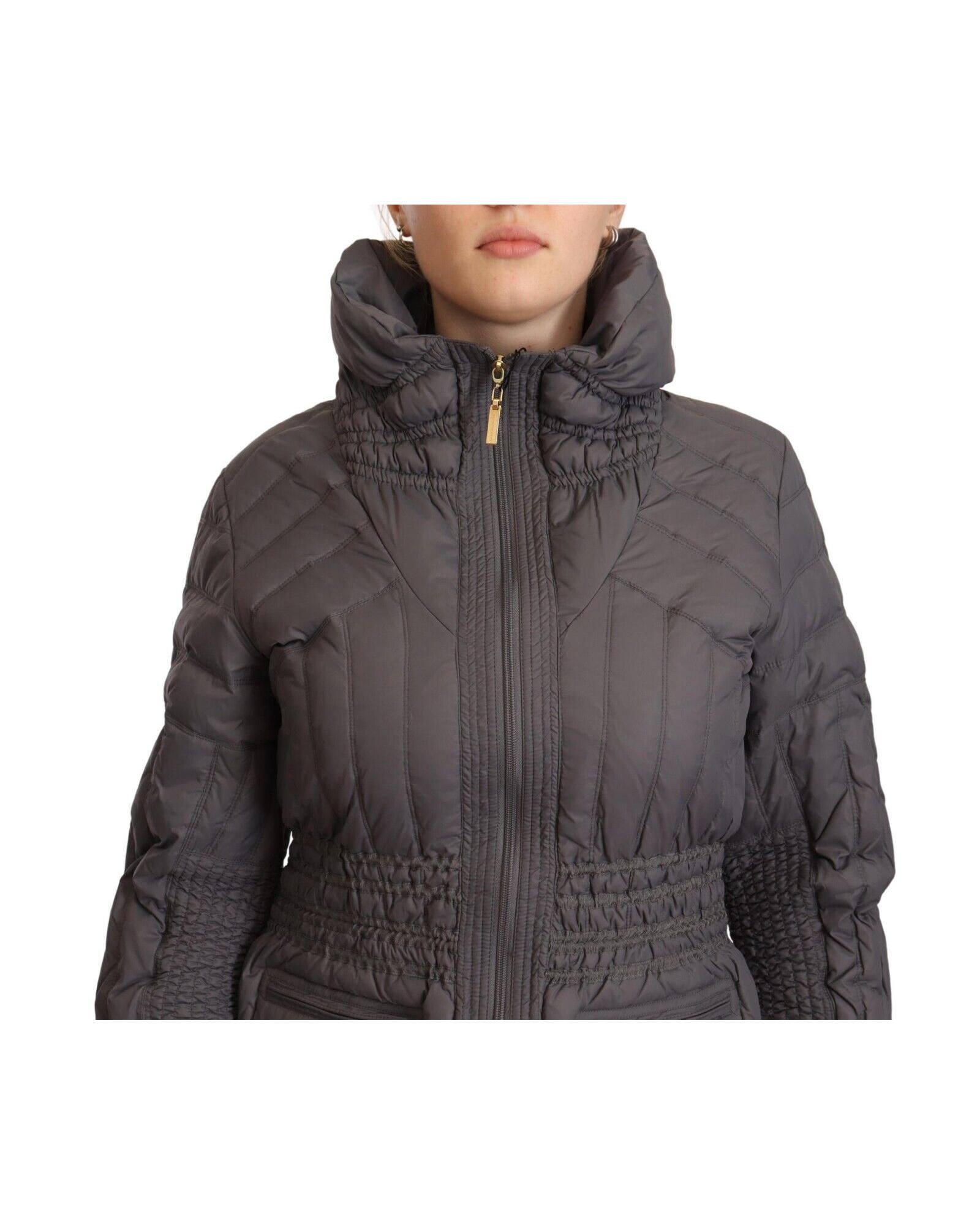 Roccobarocco Quilted Logo Patch Zip Jacket