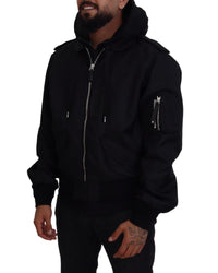 Dolce & Gabbana Hooded Bomber Jacket for Men - Black