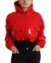 Dolce & Gabbana Hooded Cropped Short Coat Jacket 6 Red