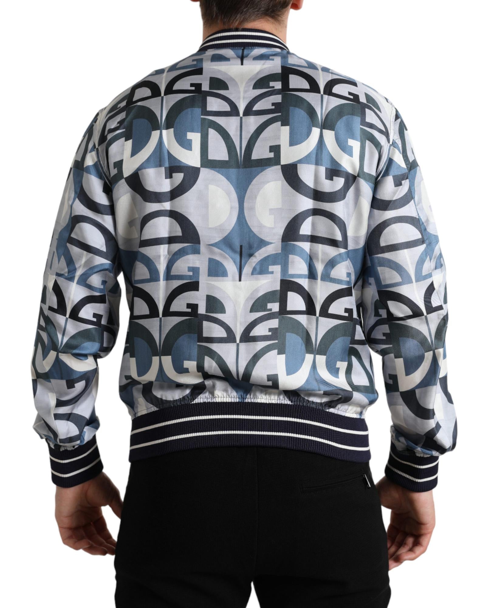 Dolce & Gabbana Men's DG Logo Bomber Jacket - Blue