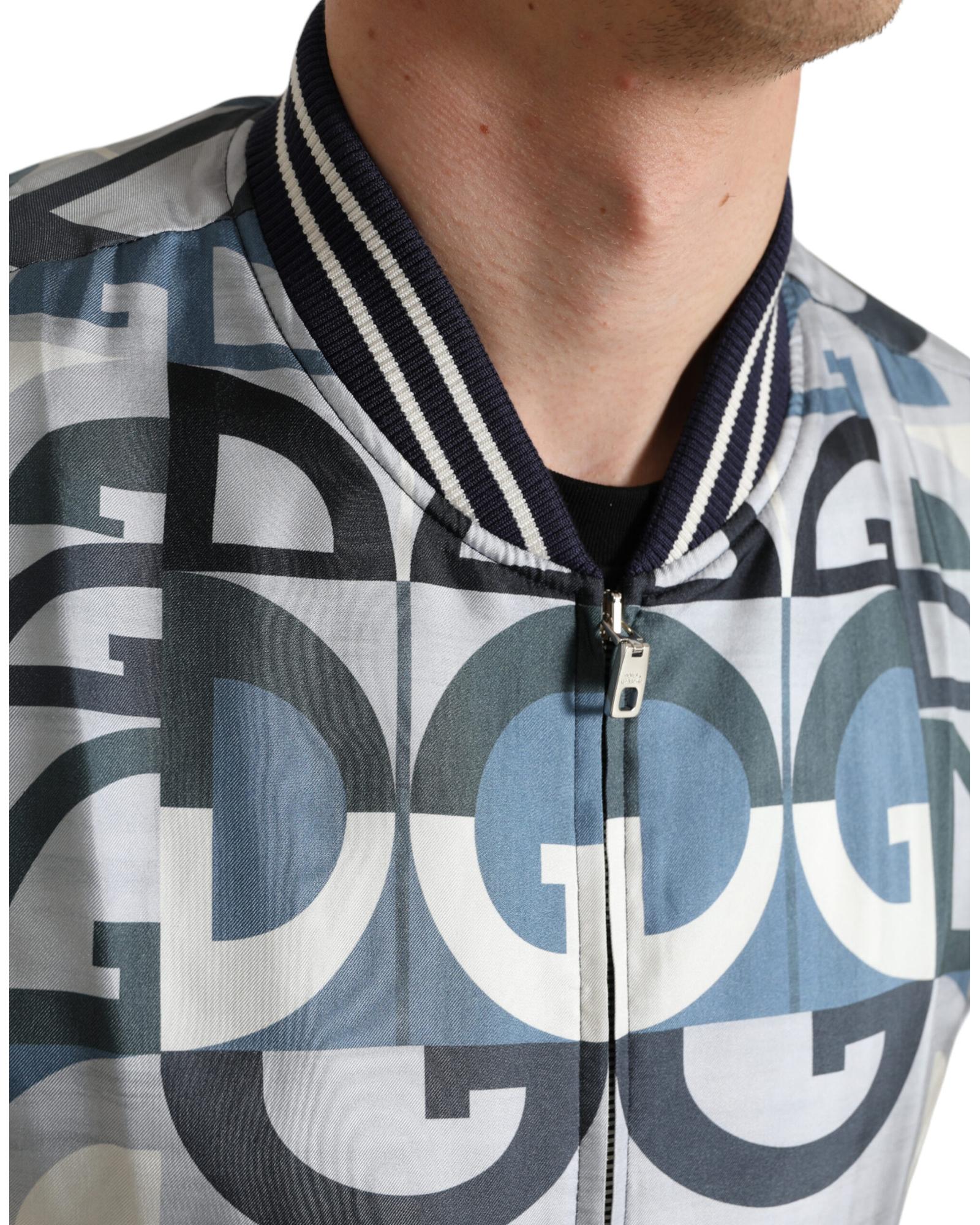 Dolce & Gabbana Men's DG Logo Bomber Jacket - Blue