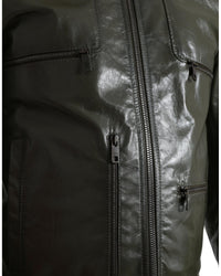 Dolce & Gabbana Leather Collared Biker Jacket
