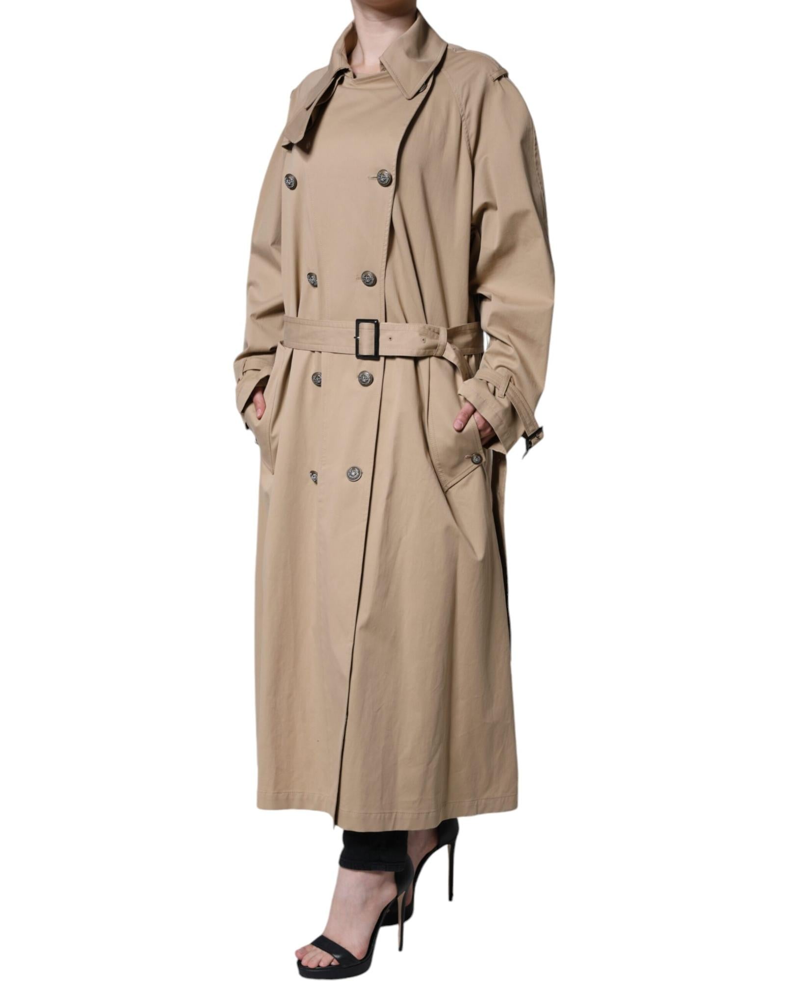 Dolce & Gabbana Double Breasted Trench Coat Jacket with Logo