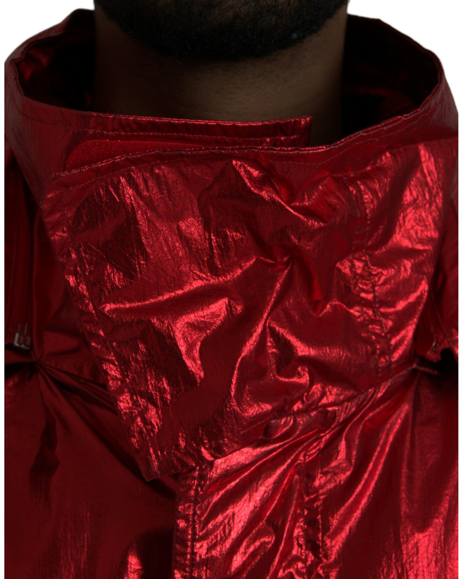 Dolce & Gabbana Men's Metallic Red Track Jacket