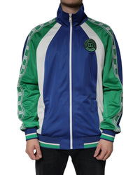 Dolce & Gabbana Full Zip Polyester Bomber Jacket with Logo Detailing Multicolor