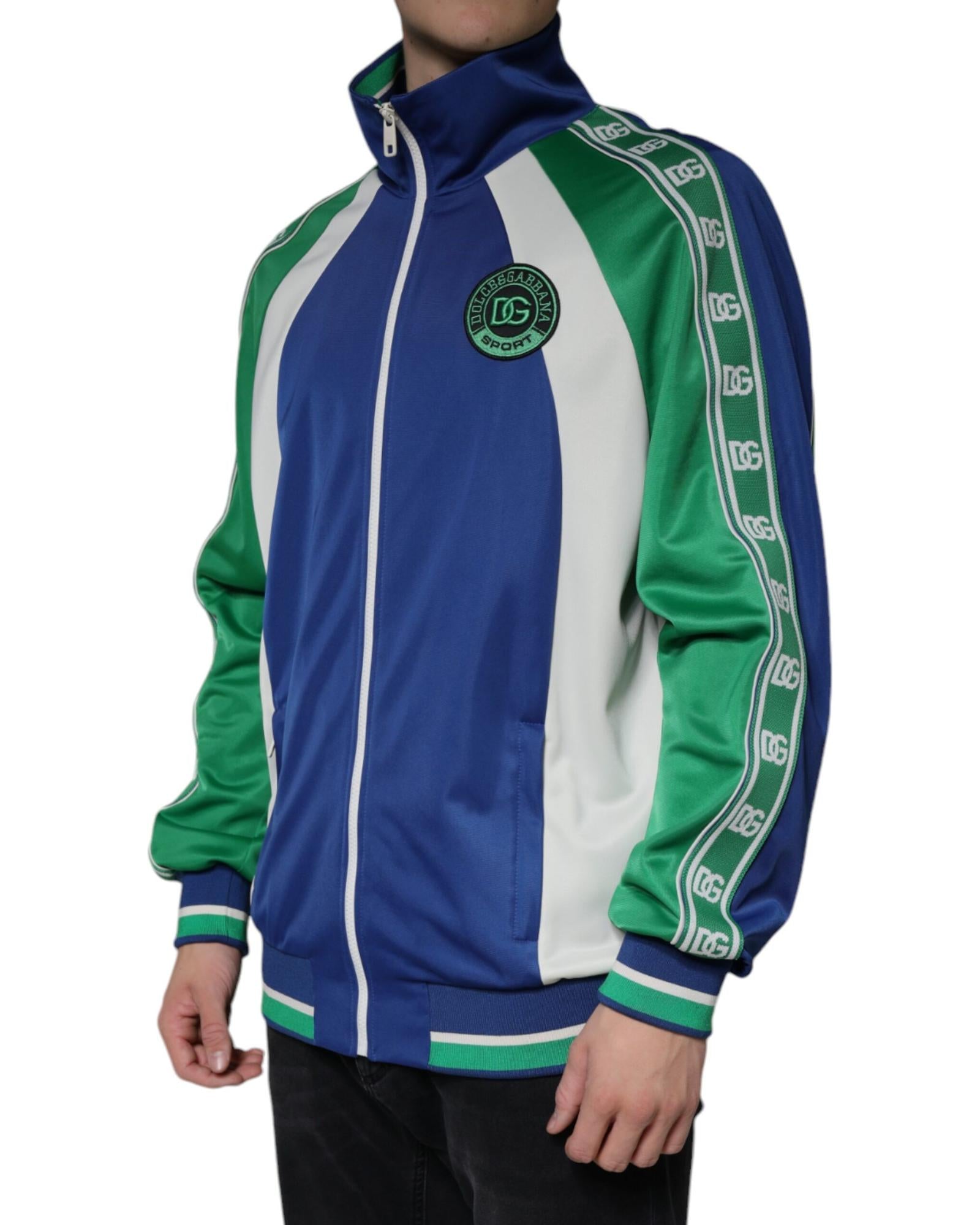 Dolce & Gabbana Full Zip Polyester Bomber Jacket with Logo Detailing