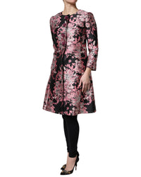 Dolce & Gabbana Floral Brocade Midi Coat Women Pink