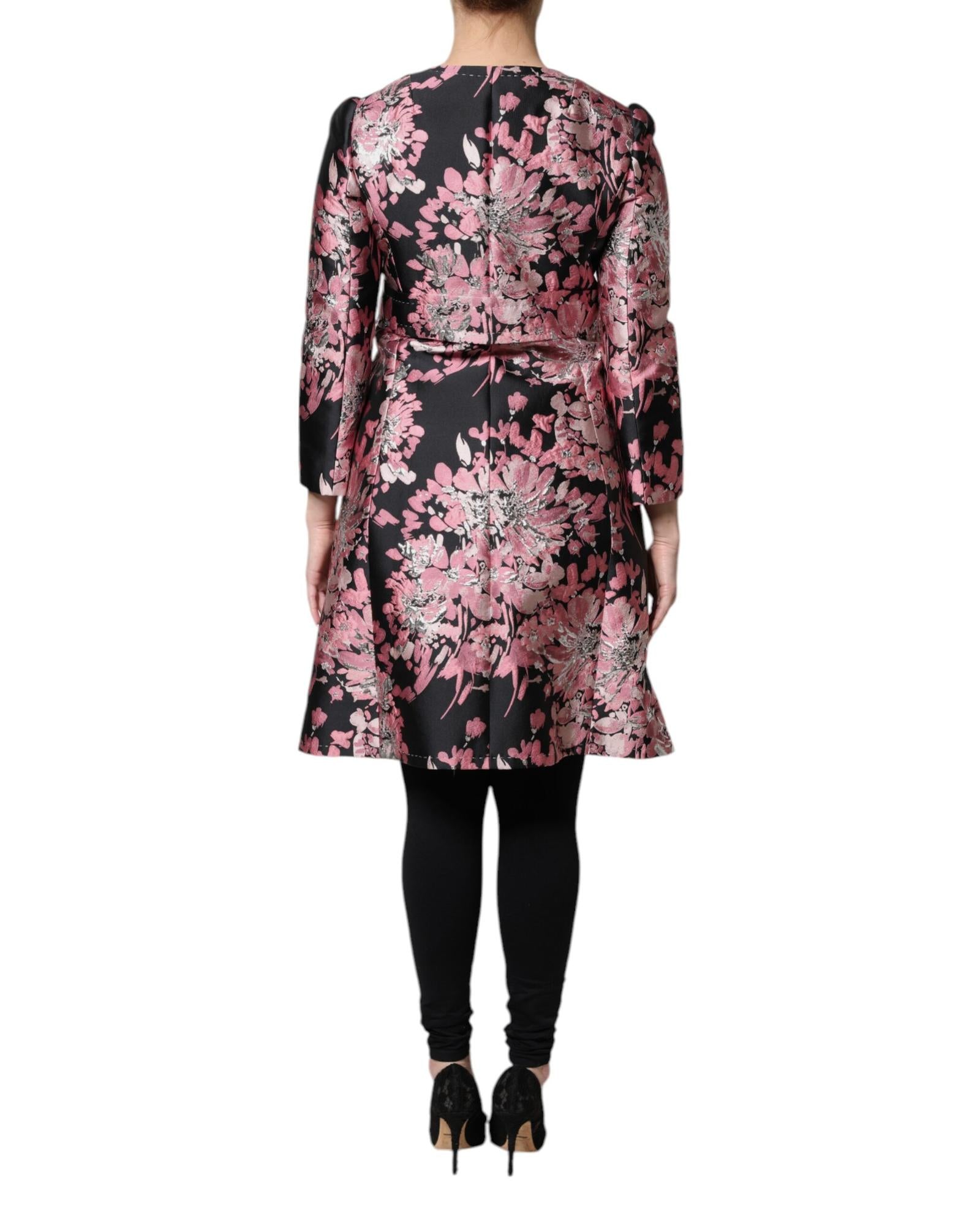 Dolce & Gabbana Floral Brocade Midi Coat Women Pink