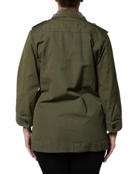 Dolce & Gabbana Embellished Military Jacket Women Green Coats
