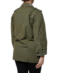 Dolce & Gabbana Embellished Military Jacket Women Green Coats