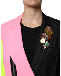 Dolce & Gabbana ColorBlock Blazer Jacket Women Multicolor Coats