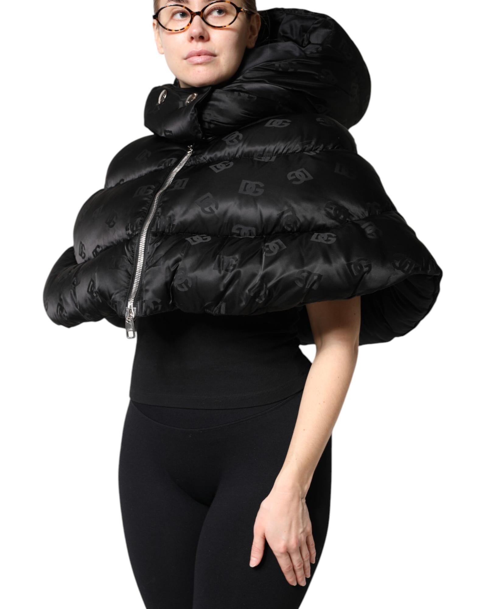Dolce & Gabbana Hooded Puffer Jacket Women Black Coats