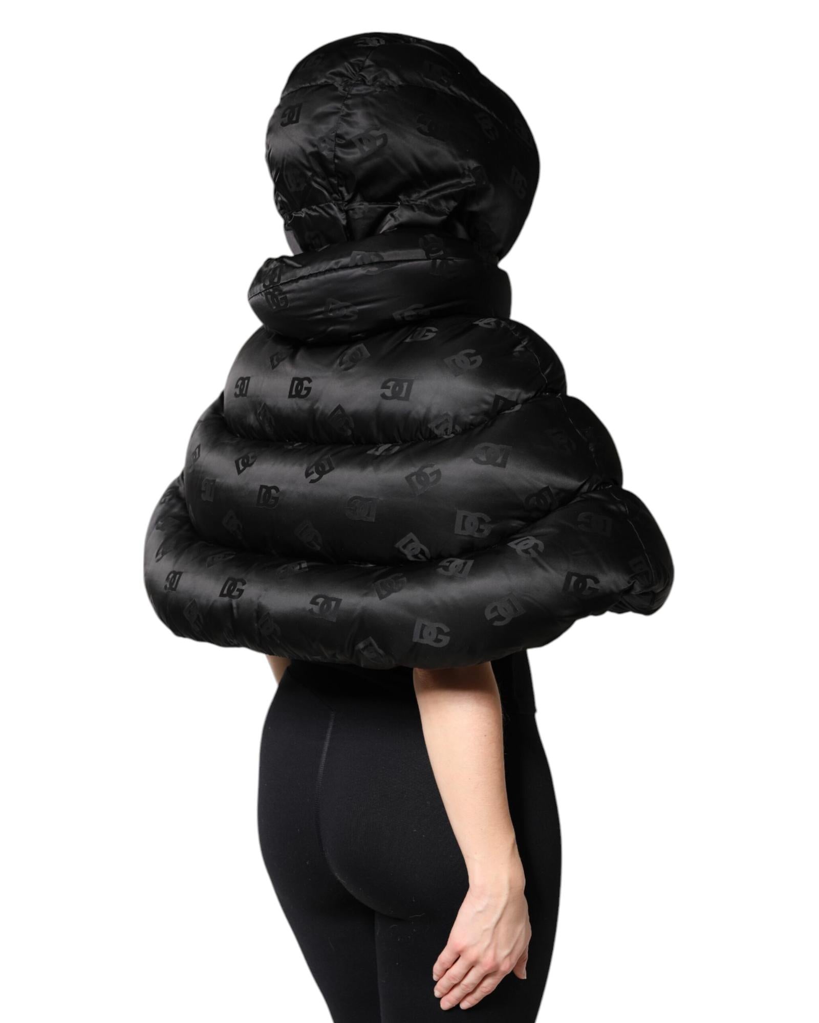 Dolce & Gabbana Hooded Puffer Jacket Women Black Coats