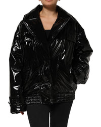 Dolce & Gabbana Puffer Jacket Button Closure Women Black Jackets & Coats