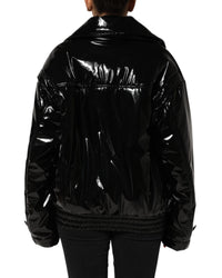 Dolce & Gabbana Puffer Jacket Button Closure Women Black Jackets & Coats