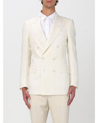 Tom Ford Double Breasted Pinstripe Suit Jacket Men White Blazers