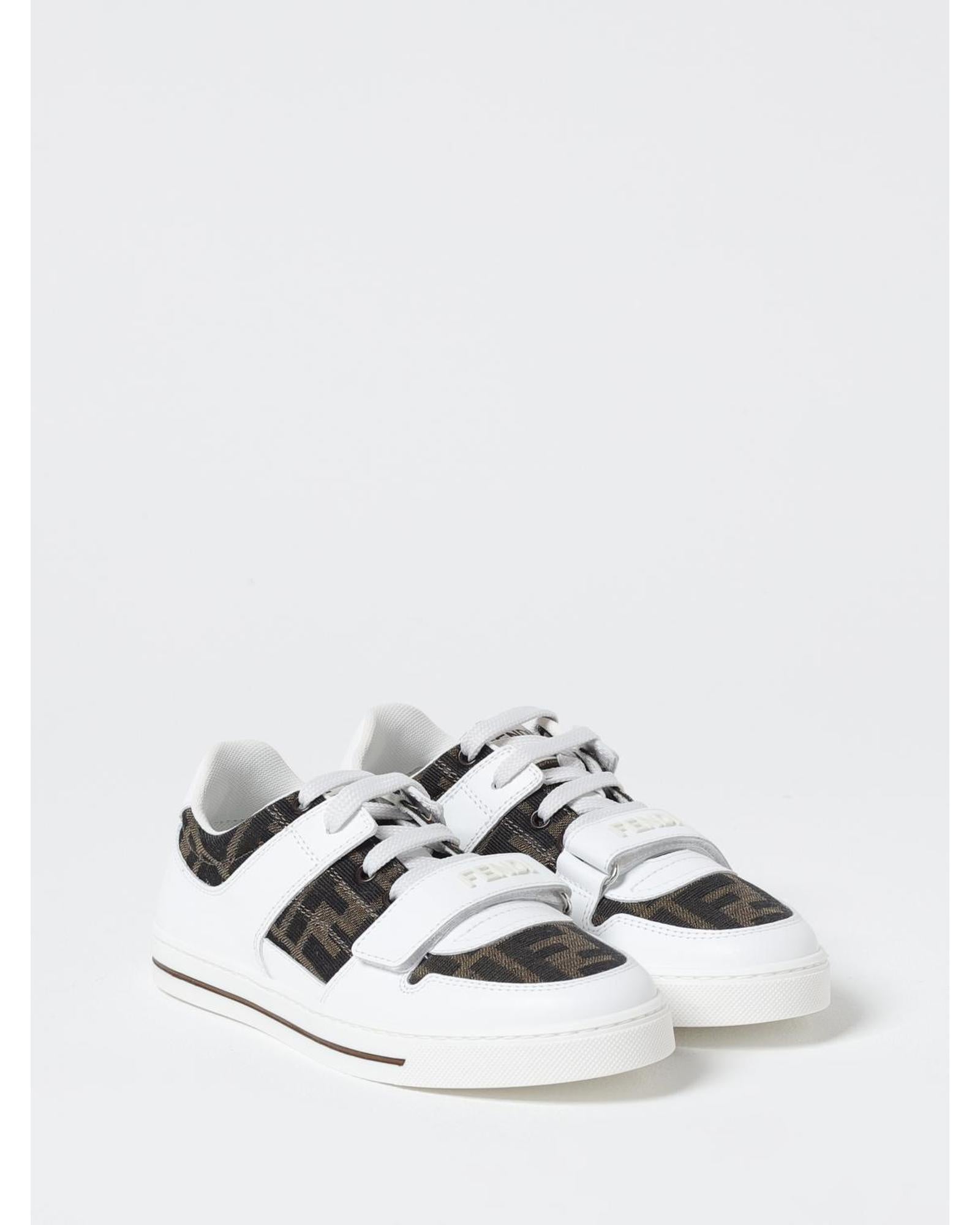 Fendi Match FF Motif Sneakers Kids Tobacco