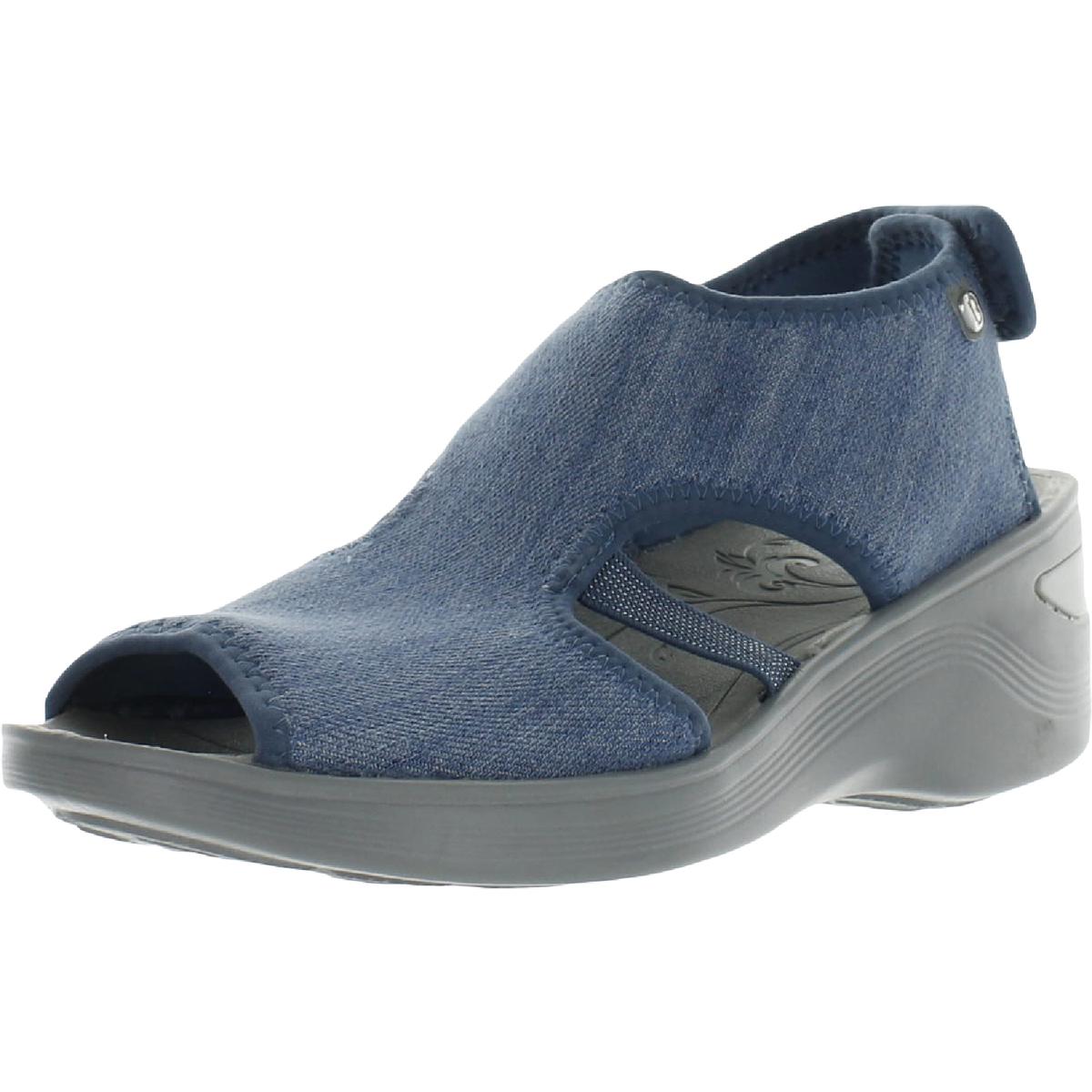 Dream Womens Contrast Trim Slingback Wedge Sandals