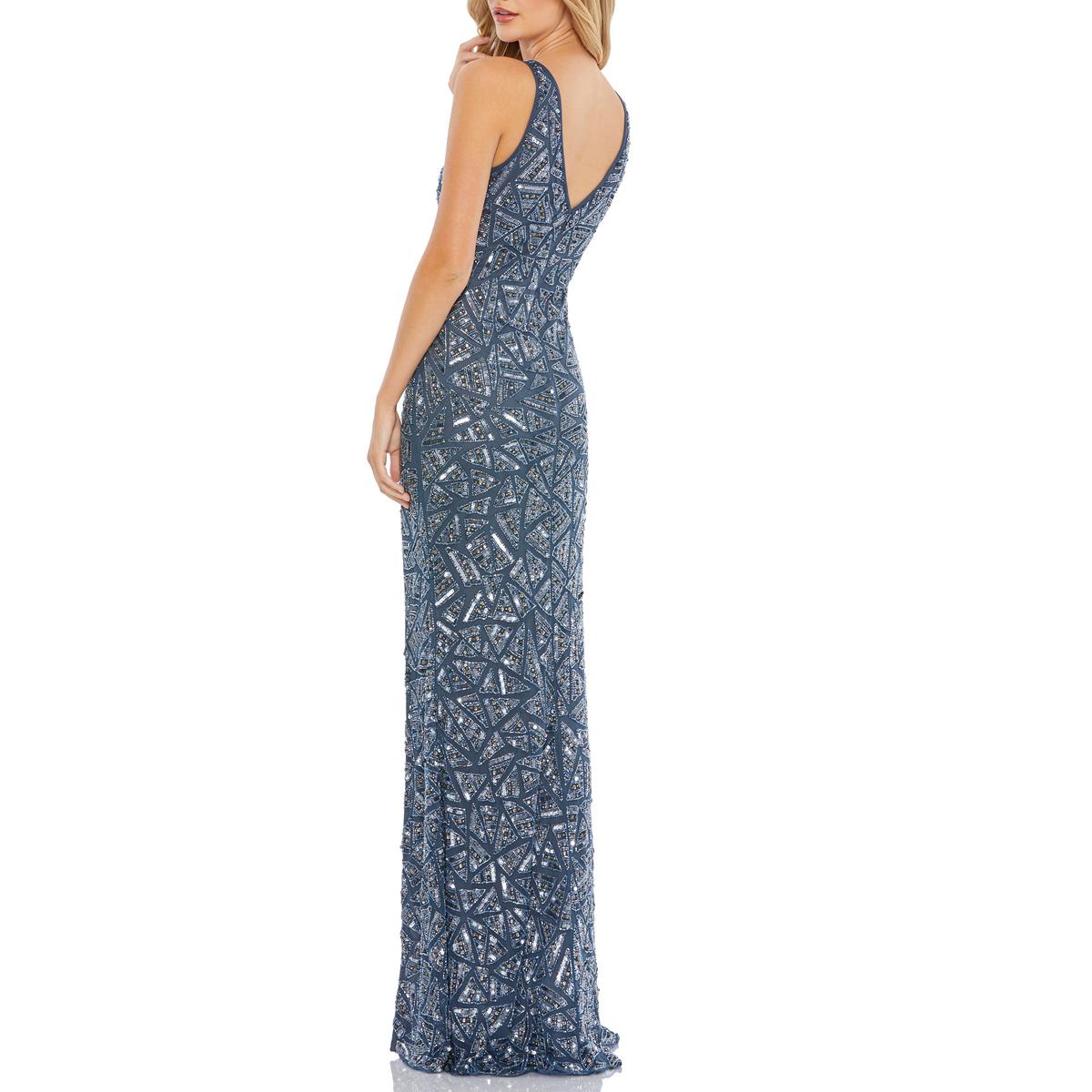 Womens Double V Polyester Evening Dress