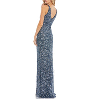 Womens Double V Polyester Evening Dress