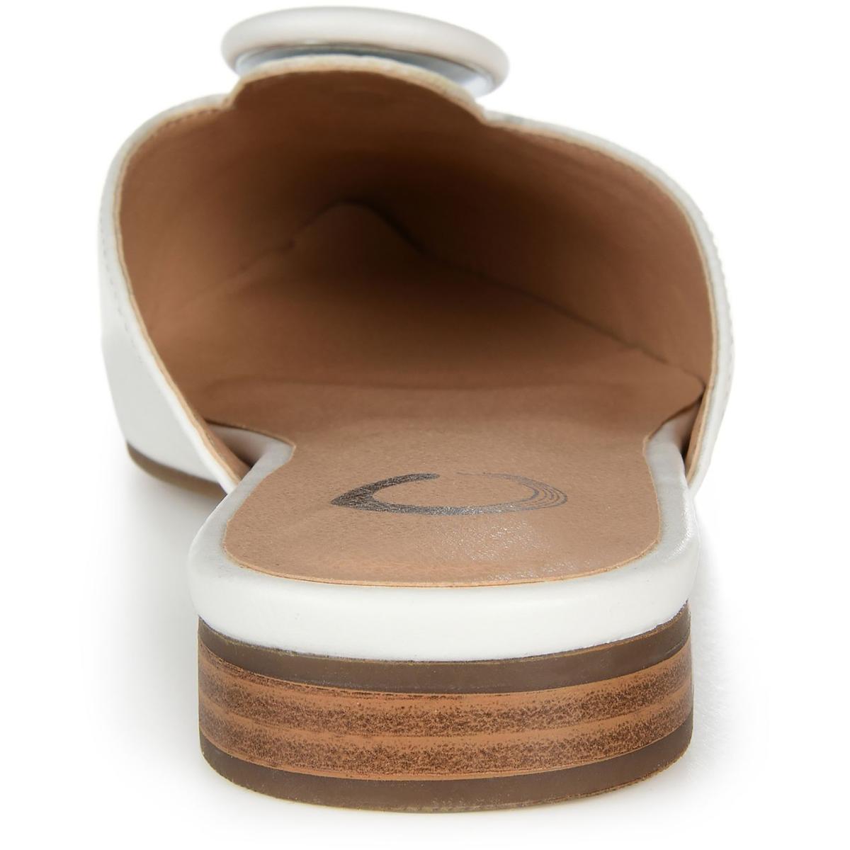 Mallorie Womens Embellished Faux Leather Mules