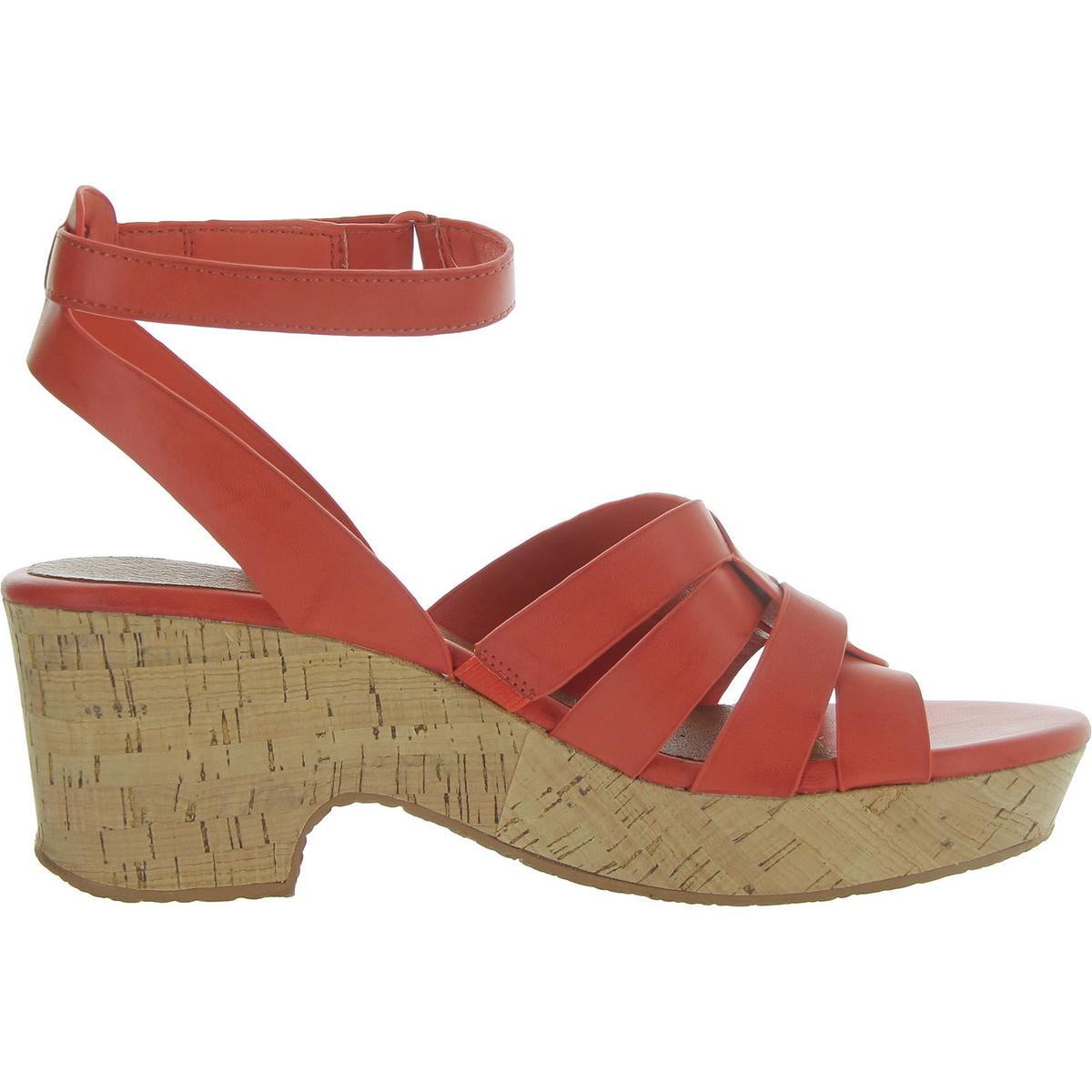 Bonita Womens Faux Leather Cut out Wedge Sandals