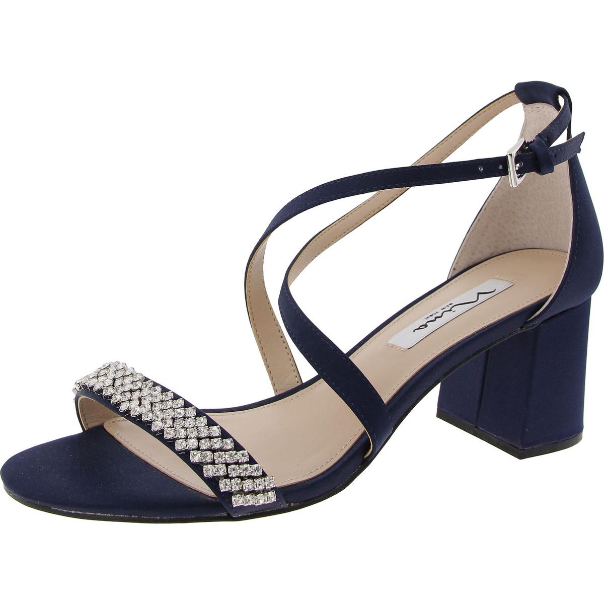 Womens Embellished Block Heel