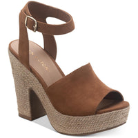 Fey Womens Buckle Block Heel Platform Sandals
