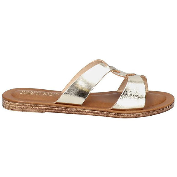 Dov-Italy Womens Leather Slip-On Slide Sandals
