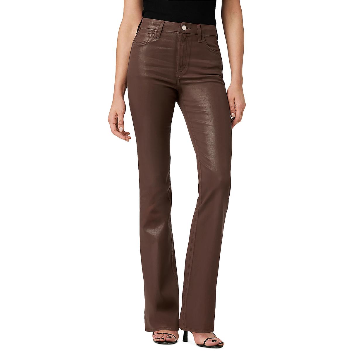 Hi Honey Womens High Rise Coated Bootcut Jeans