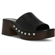 Hilly Womens Faux Leather Studded Platform Sandals