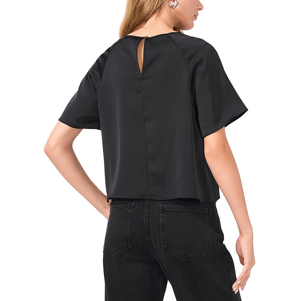 Womens Solid Satin Blouse