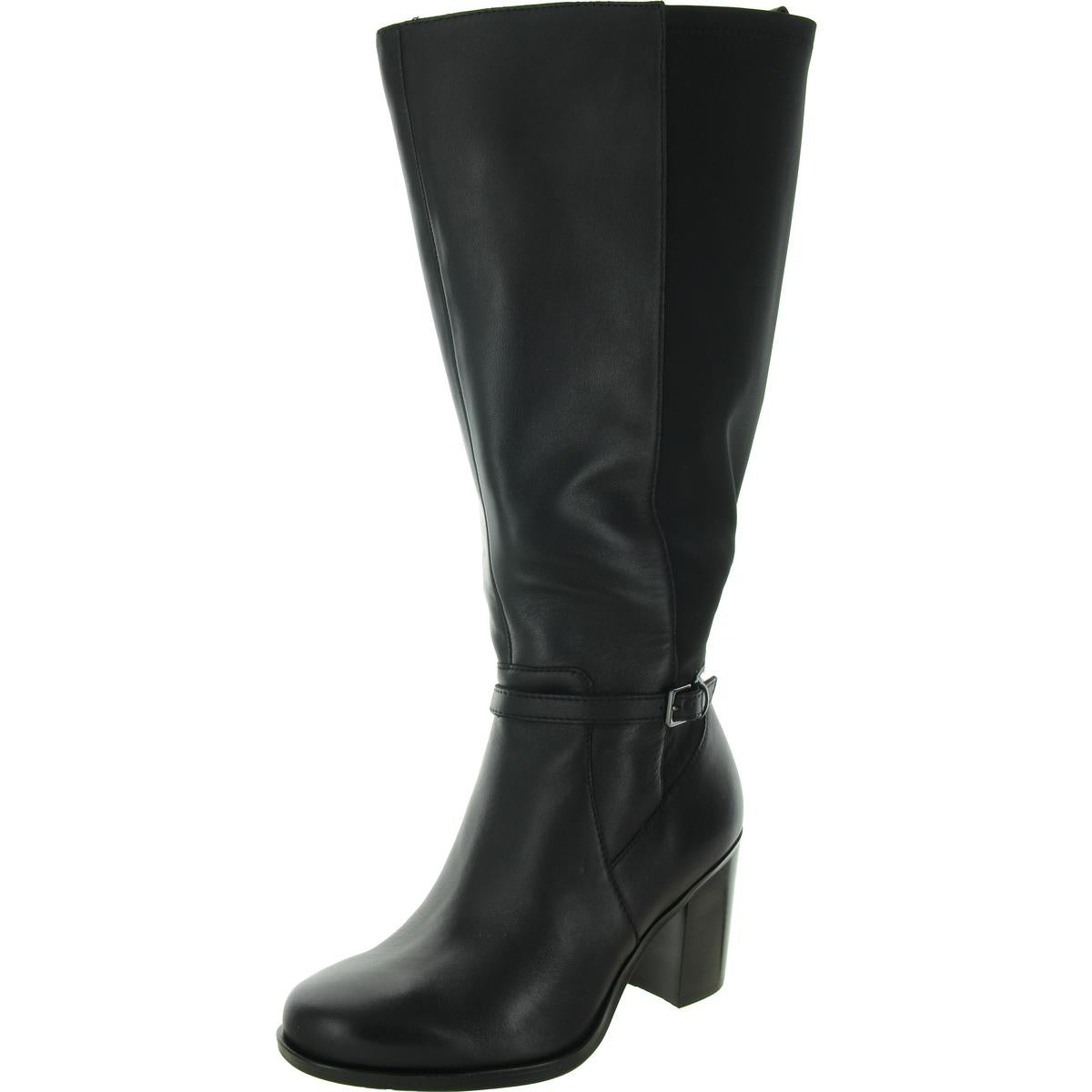 Kalina Womens Extra Wide Calf Leather Knee-High Boots