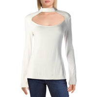 Womens Raw Hem Open Back Crop Top Regular 0 (XS) Ivory