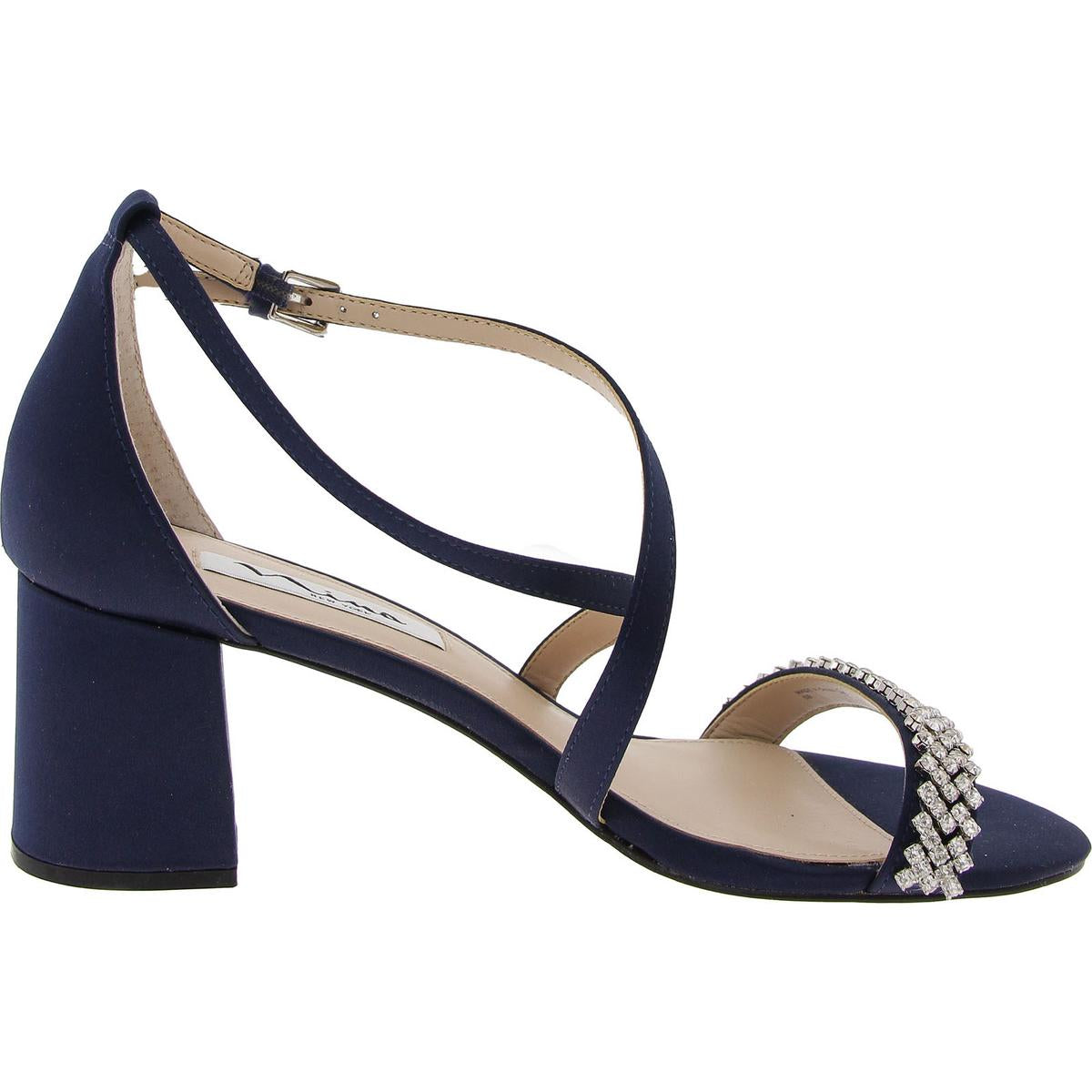 Womens Embellished Block Heel
