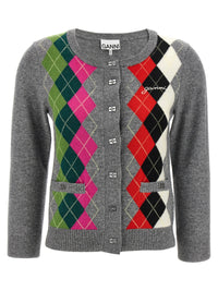 Ganni Women 'Grey Check' Cardigan