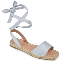 Emelie Womens Lace-Up Faux Suede Flat Sandals 9.5 Medium Blue