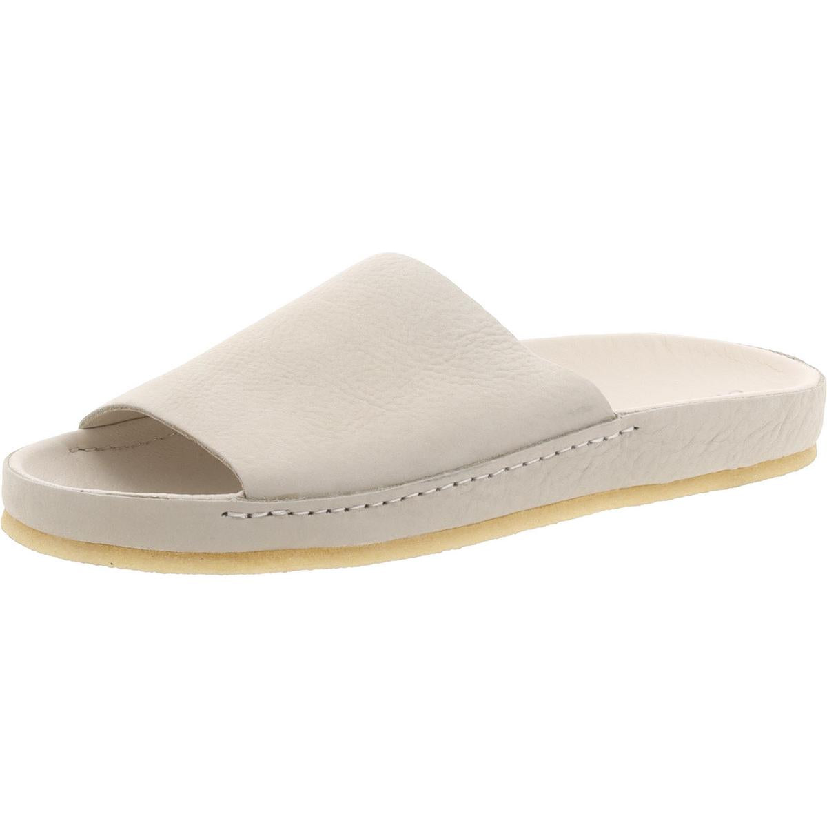 Ranger Free Womens Leather Slip On Slide Sandals 10 Wide Off White
