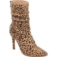 Markie Womens Dressy Stiletto Mid-Calf Boots Leopard