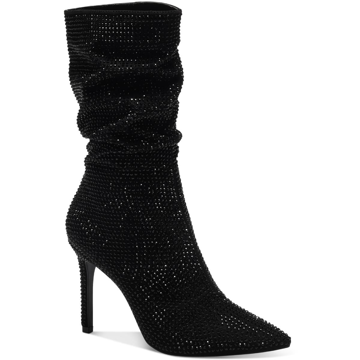Raquell Womens Rhinestone Manmade Mid-Calf Boots