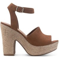 Fey Womens Buckle Block Heel Platform Sandals