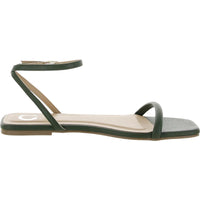 Veena Womens Solid Manmade Ankle Strap